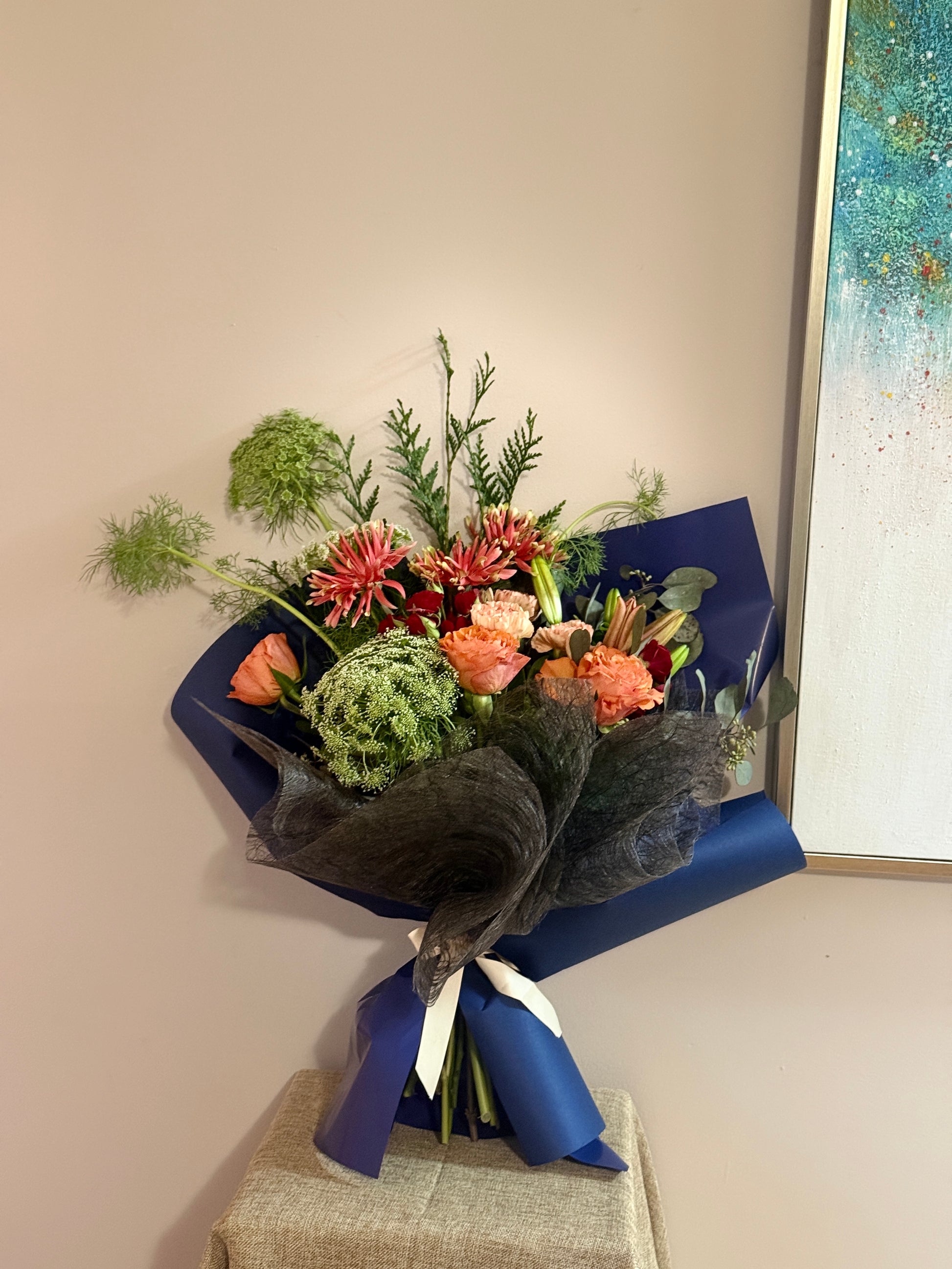 Midnight Ember Bouquet - Flower Arrangement