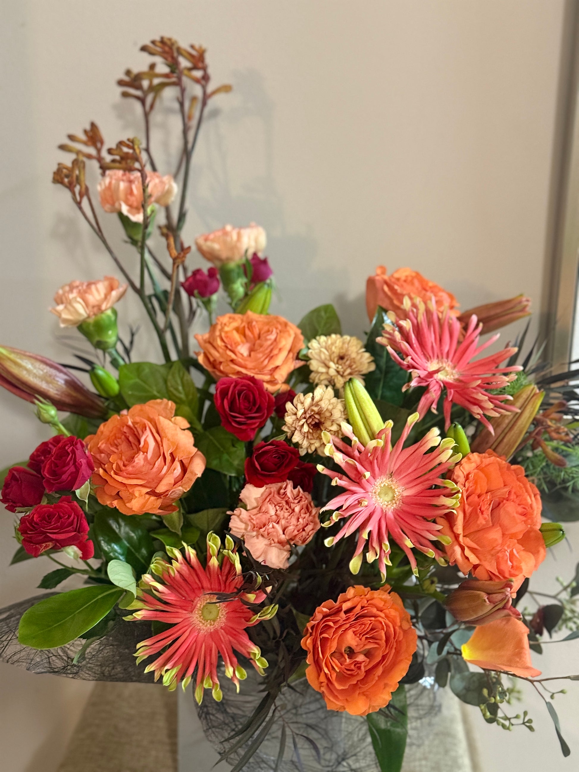 Amber Flame Flower Box - Flower Arrangement